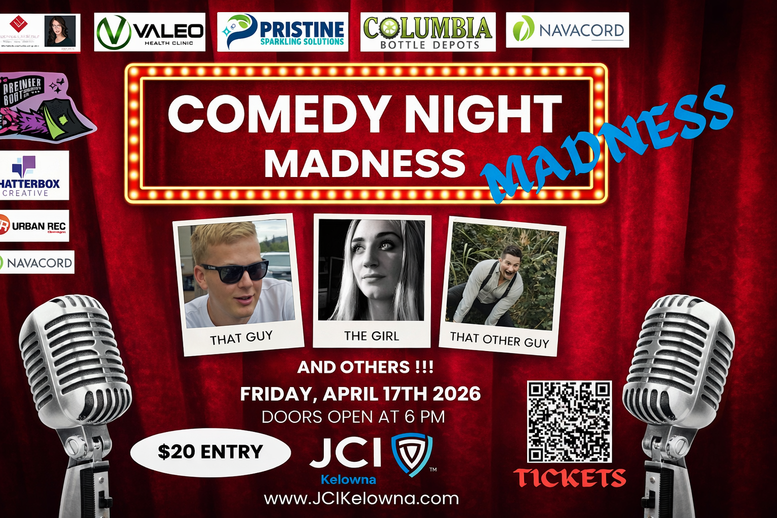 Comedy night madness event poster