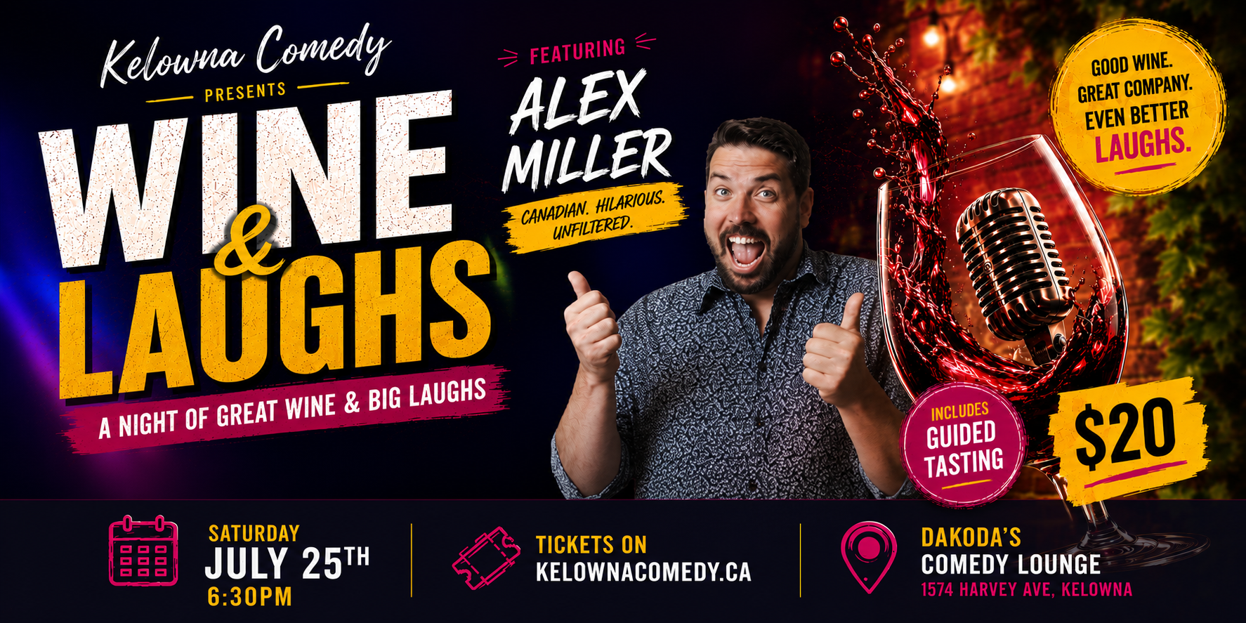 Wine&Laughs630pmSaturdayJuly25thshowpass