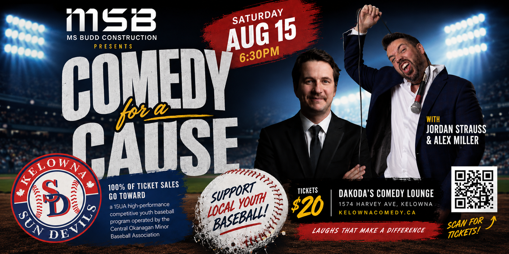 MSBpresentsComedyforaCauseforKelownaSunDevils630pmSaturdayAugust15thshowpass