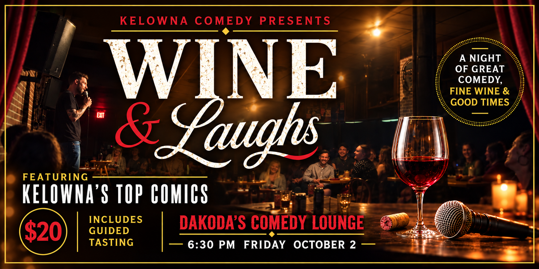 Wine&Laughs630pmFridayOctober2ndshowpass