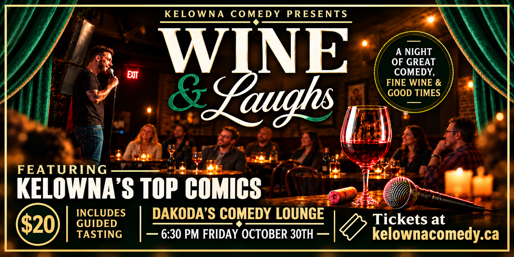 Wine&Laughs630pmFridayOctober30thshowpass